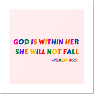 God Is Within Her She Will Not Fall Posters and Art